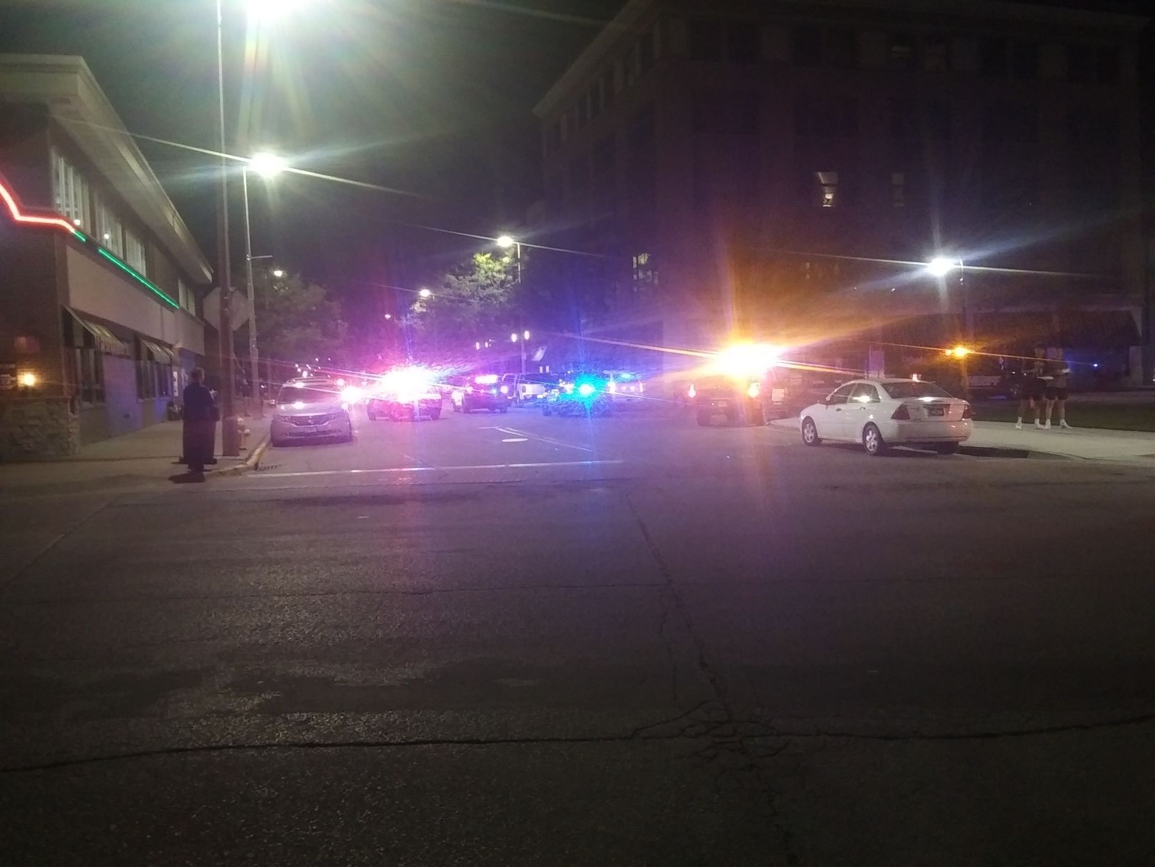 Rock Island and Rock Island County authorities on the scene of downtown shooting late Saturday